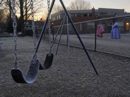The Empty Schoolyard At Dusk