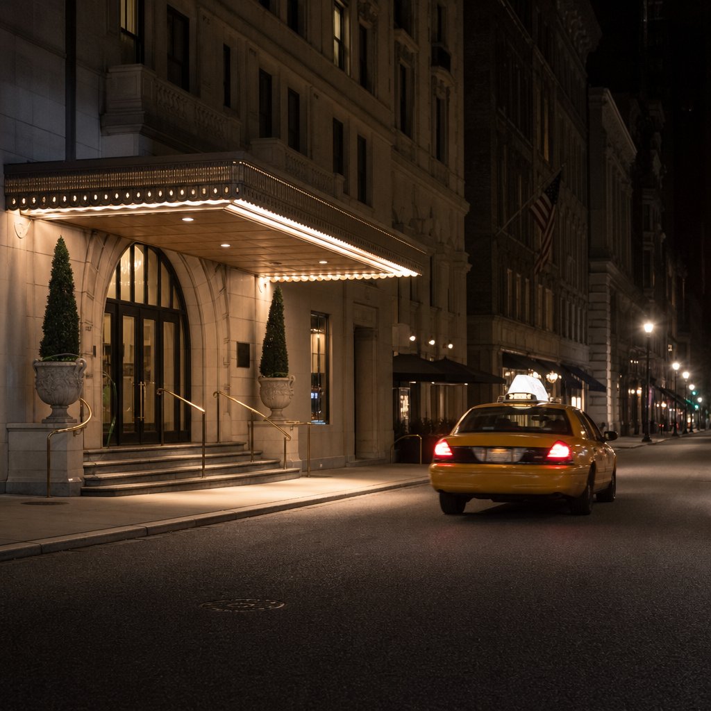 A Taxi. Downtown. No Adult.