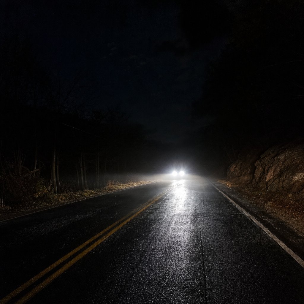 Headlights On The Road